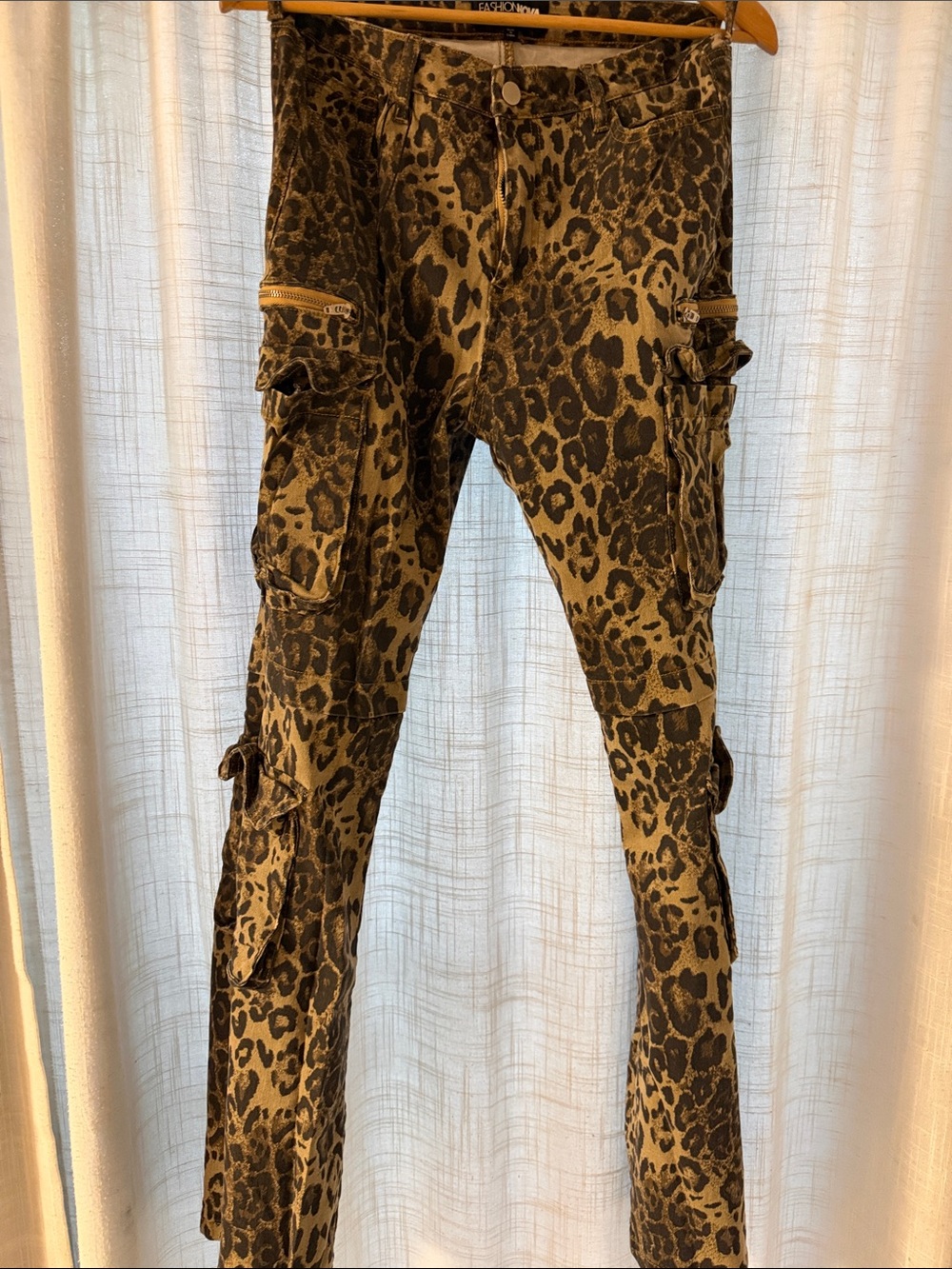 Fashion Nova Leopard Cargo Pants - Brown/Black